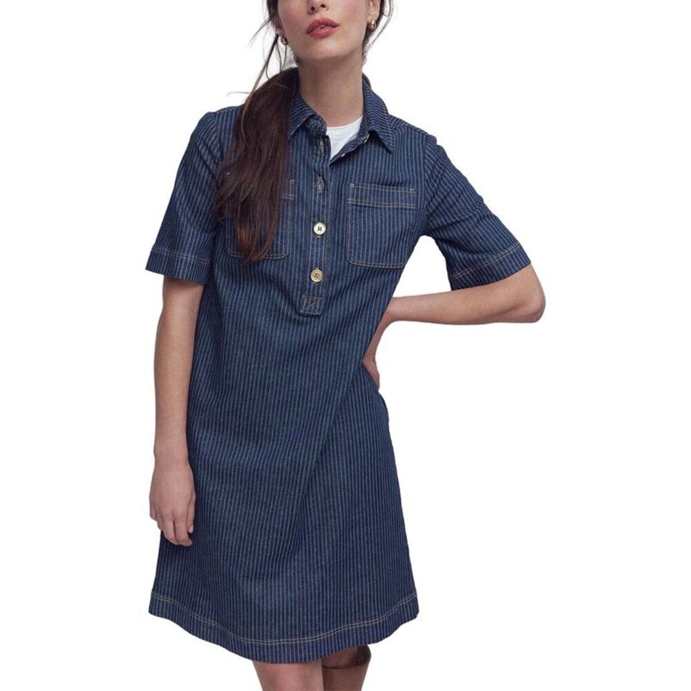 Boden Womens Zia Pocket Shift Dress, Blue